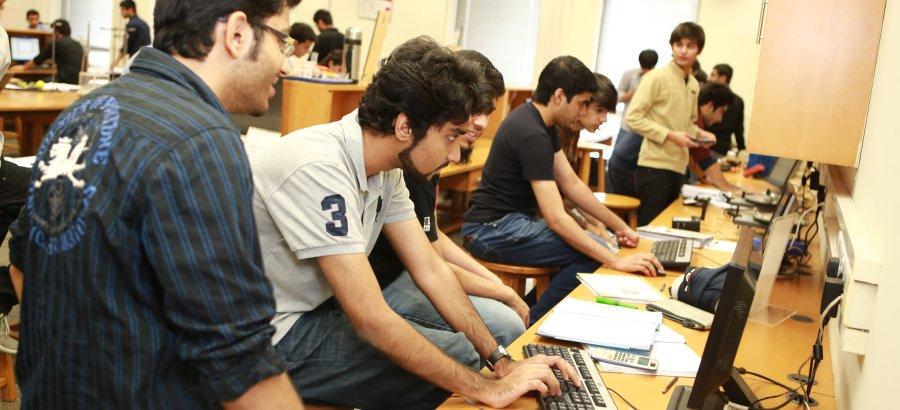 Students of the LUMS university Pakistan in the computer lab.