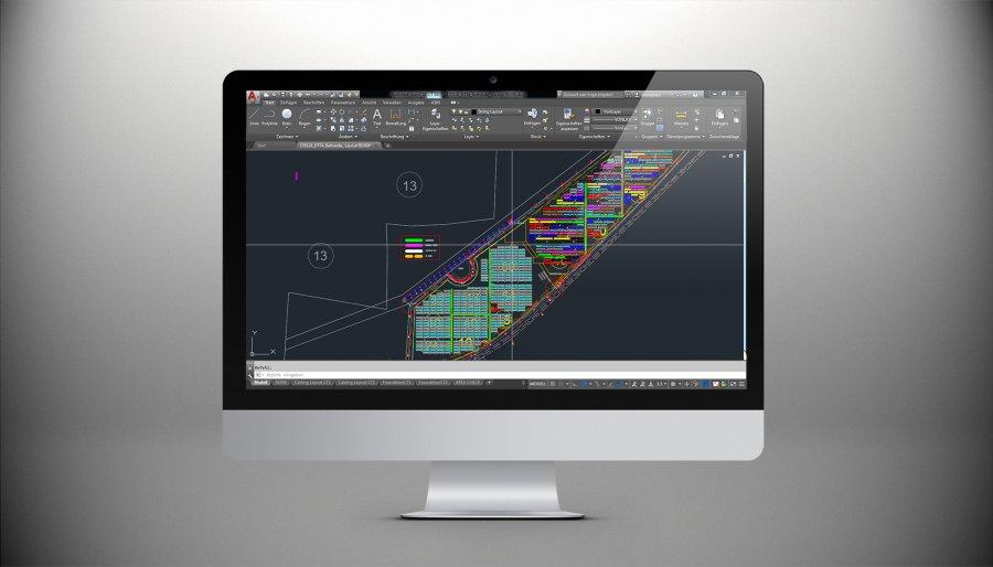 Screen showing the design program for a solar installation.