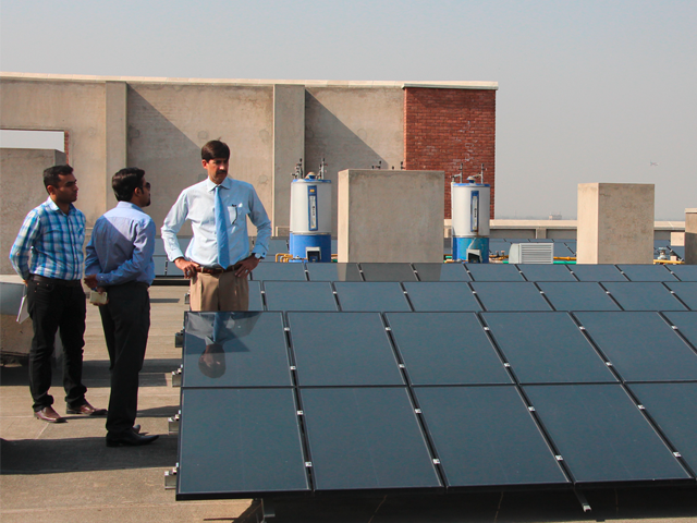 A solar rooftop solution installed in Pakistan.