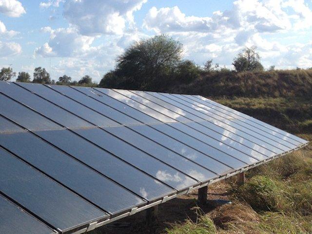 Solar installation for water pumping in Paraguay.