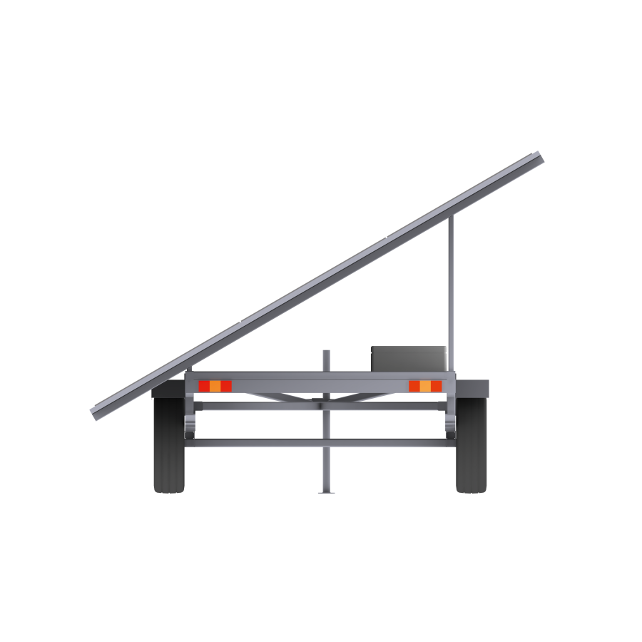 The mobile sun2flow solar water pumping version, side view.