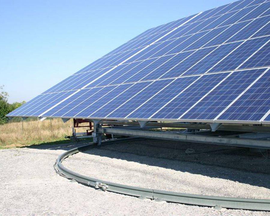 A SunCarrier single solar axis solar tracker.