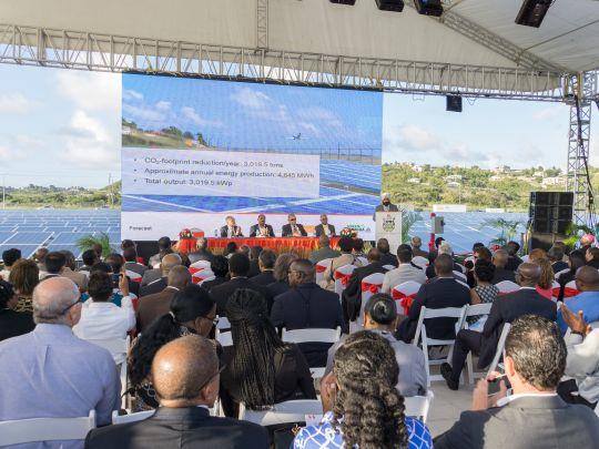 Slideshow at the Inauguration ceremony at the airport solar plant Antigua.