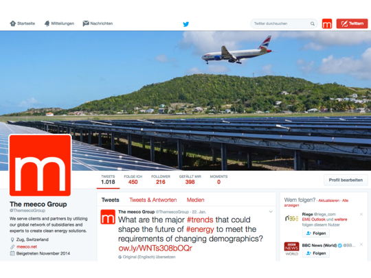 Twitter page of Petra Energy S.R.O.