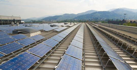 Solar panels on a rooftop.