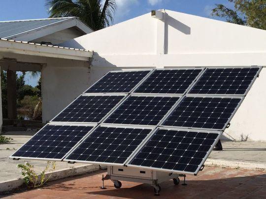 The off-grid solar solution sun2go xl installed in Antigua and Barbuda.