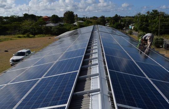 Installation of a sun2roof solar system for an Antiguan public school.