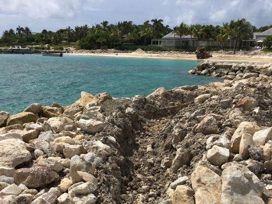 Jumby Bay Island with a small lagoon.